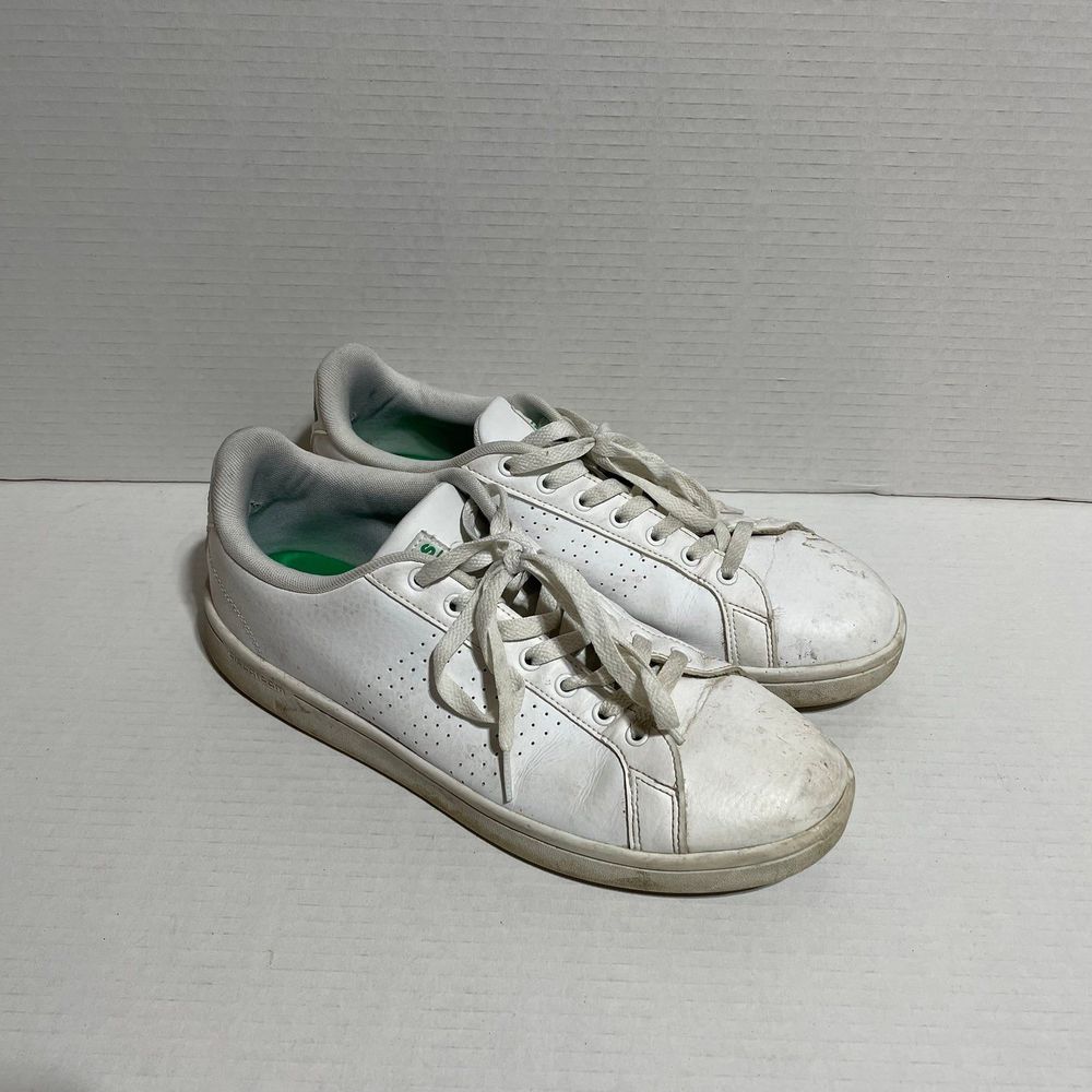 Adidas sneaker Mens Grand Court  White Green Lace Up Athletic Shoe PW787 sz 10